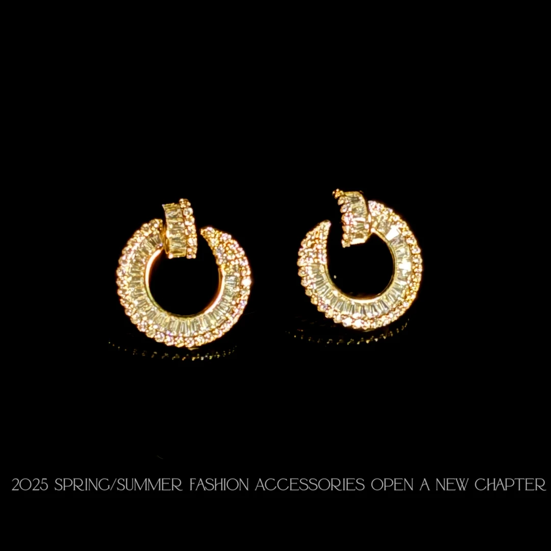 铜合金耳饰  镀K金 2025款C7408【定制金圈】Jeannie zoo 耳钉