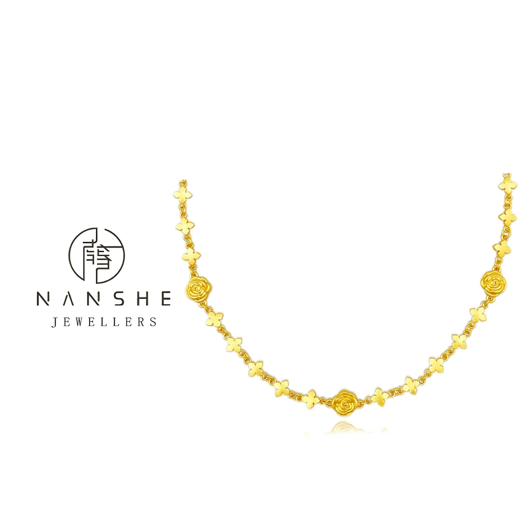 NANSHE/南奢 法式复古美拉德百搭山茶花项链