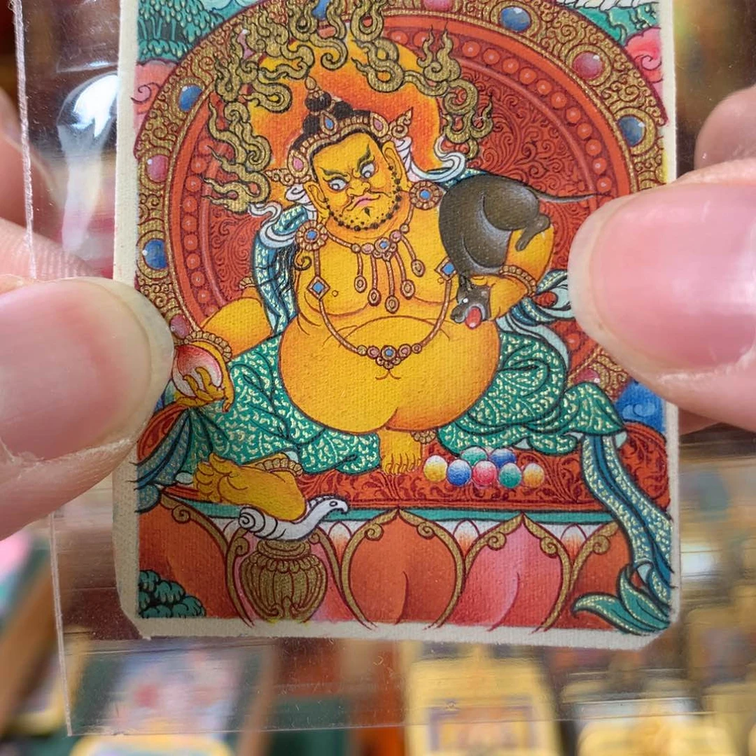 吊坠?**?热贡纯手绘唐卡黄财神