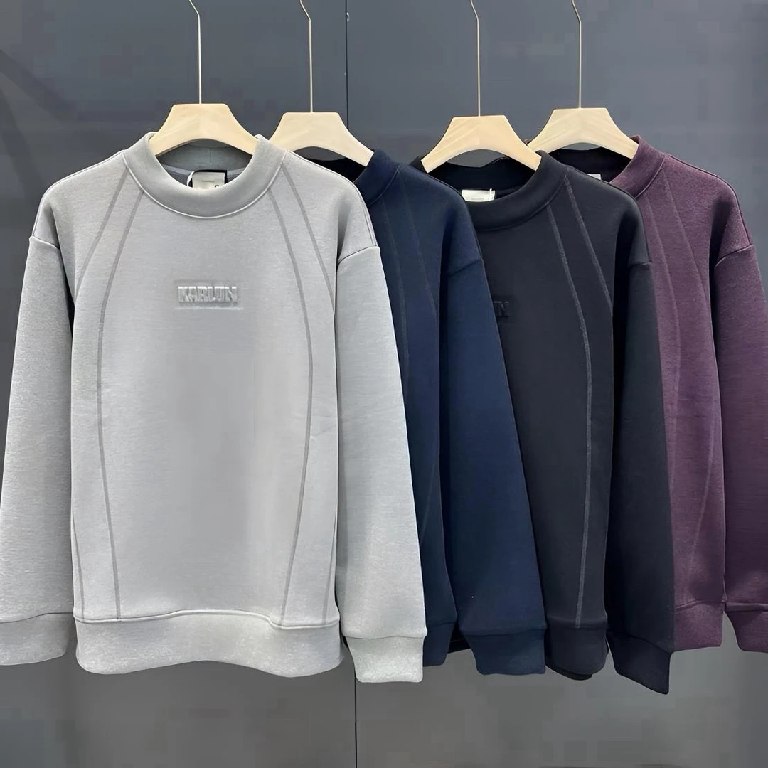 【加绒加厚】长袖t恤男冬季新款保暖打底衫圆领内搭卫衣潮87362#