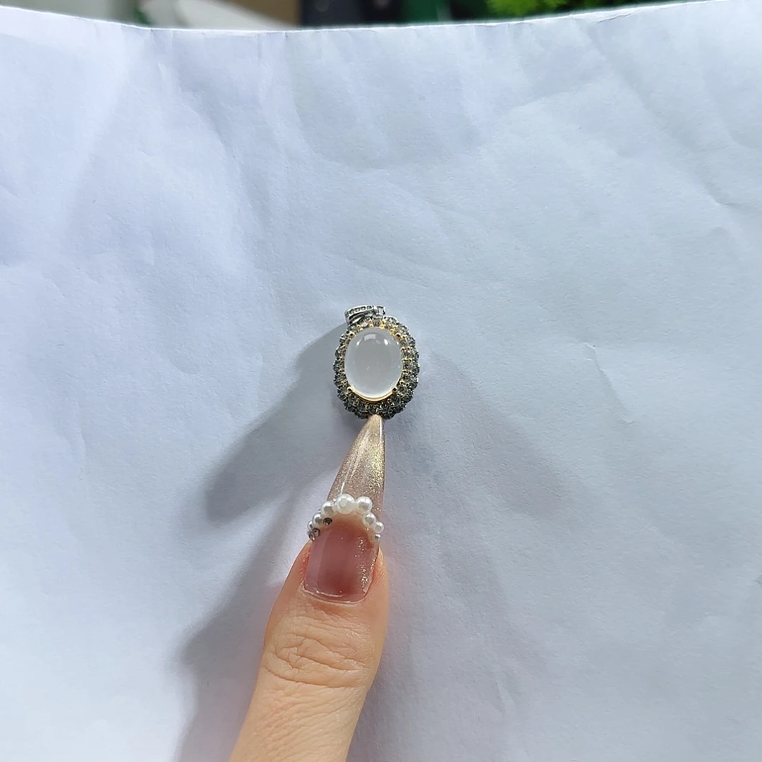 石英质玉银S925镶嵌颈饰