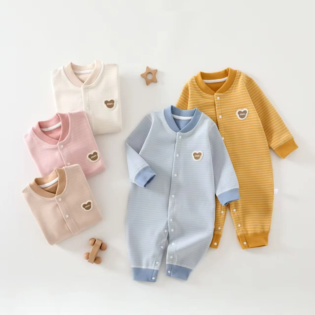 【新款】2025年春秋德绒新面料长袖保暖婴儿哈衣连体衣