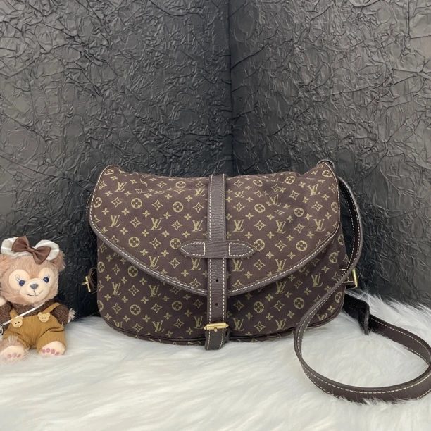 95新 LouisVuitton/路易威登 路易威登丹宁双子星老花斜挎包
