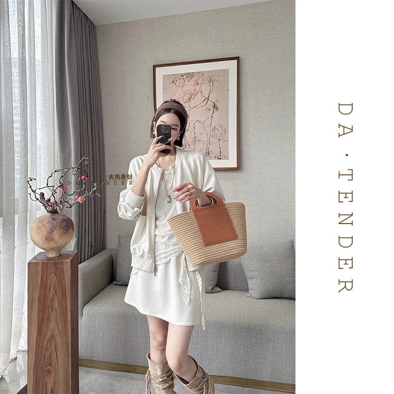 DA·Tender-“柔光小杏开衫外套+短裙套装”简约休闲时尚百搭