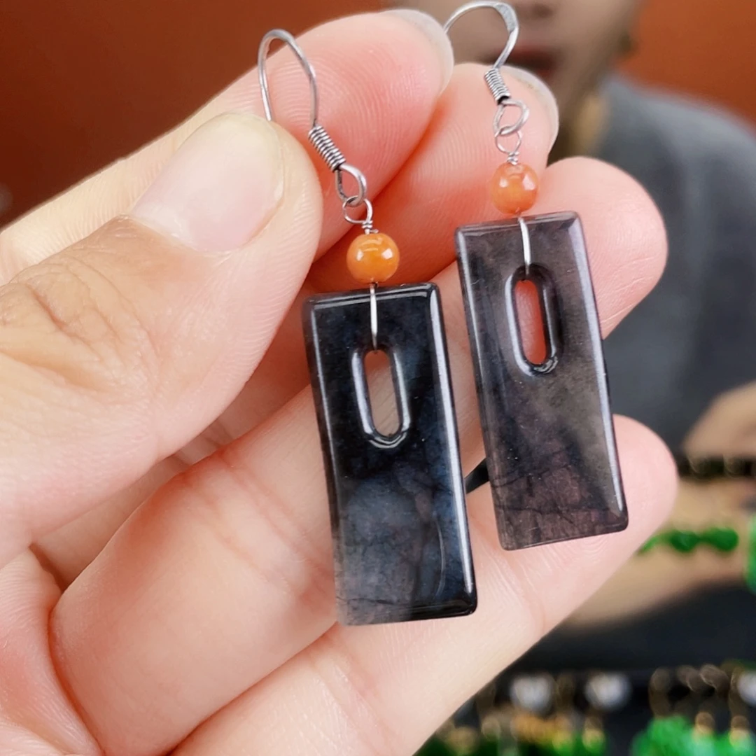 翡翠未镶嵌耳饰饰品