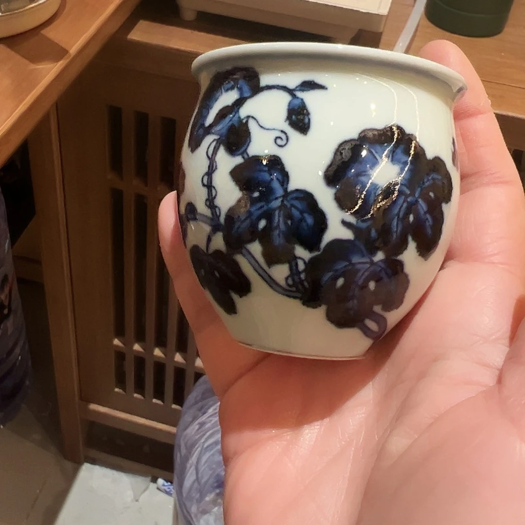 景土柴窑仿明花卉主人杯