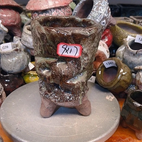 粗陶花盆手工花盆制作就这样