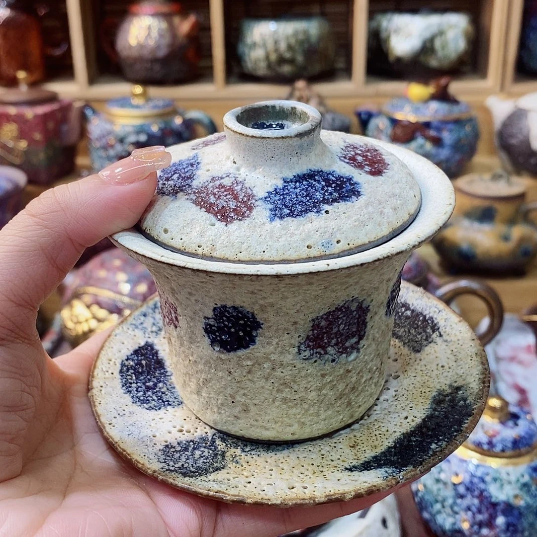 粗陶柴烧志野茶器