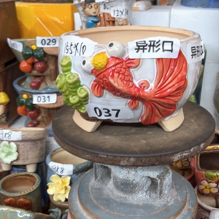 紫砂花盆粗陶材质多肉花盆