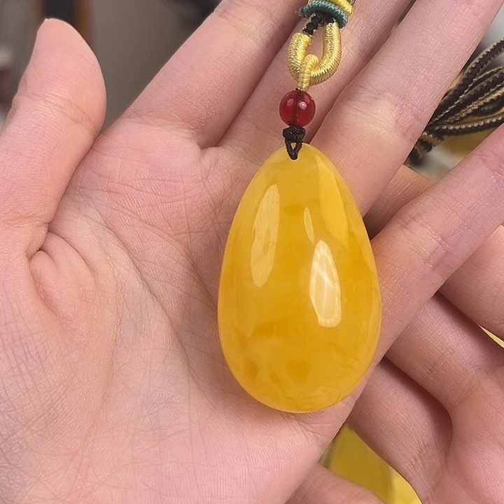琥珀项链未镶嵌焦皮11g水滴