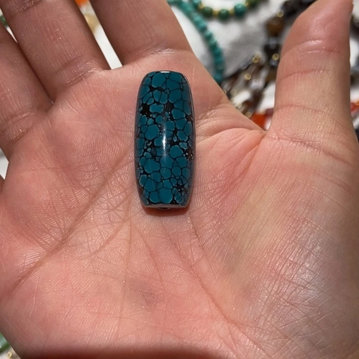旺***妈石英石纯铜藏地密码藏传古珠珠
