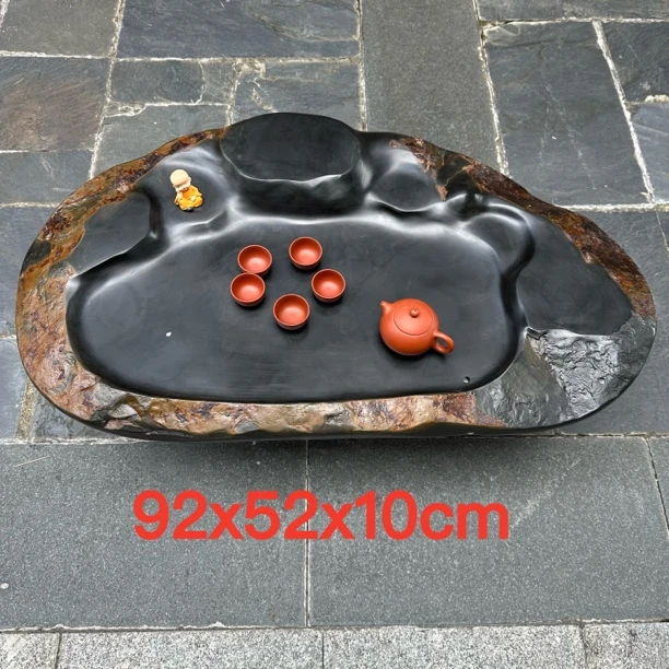 肇庆厂直端石茶盘原石随形多层次简约复古风日用家具客厅茶台茶海