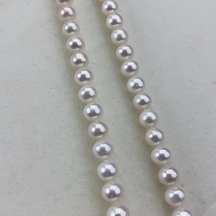 淡水珍珠颈饰银S925镶嵌卡8极光白