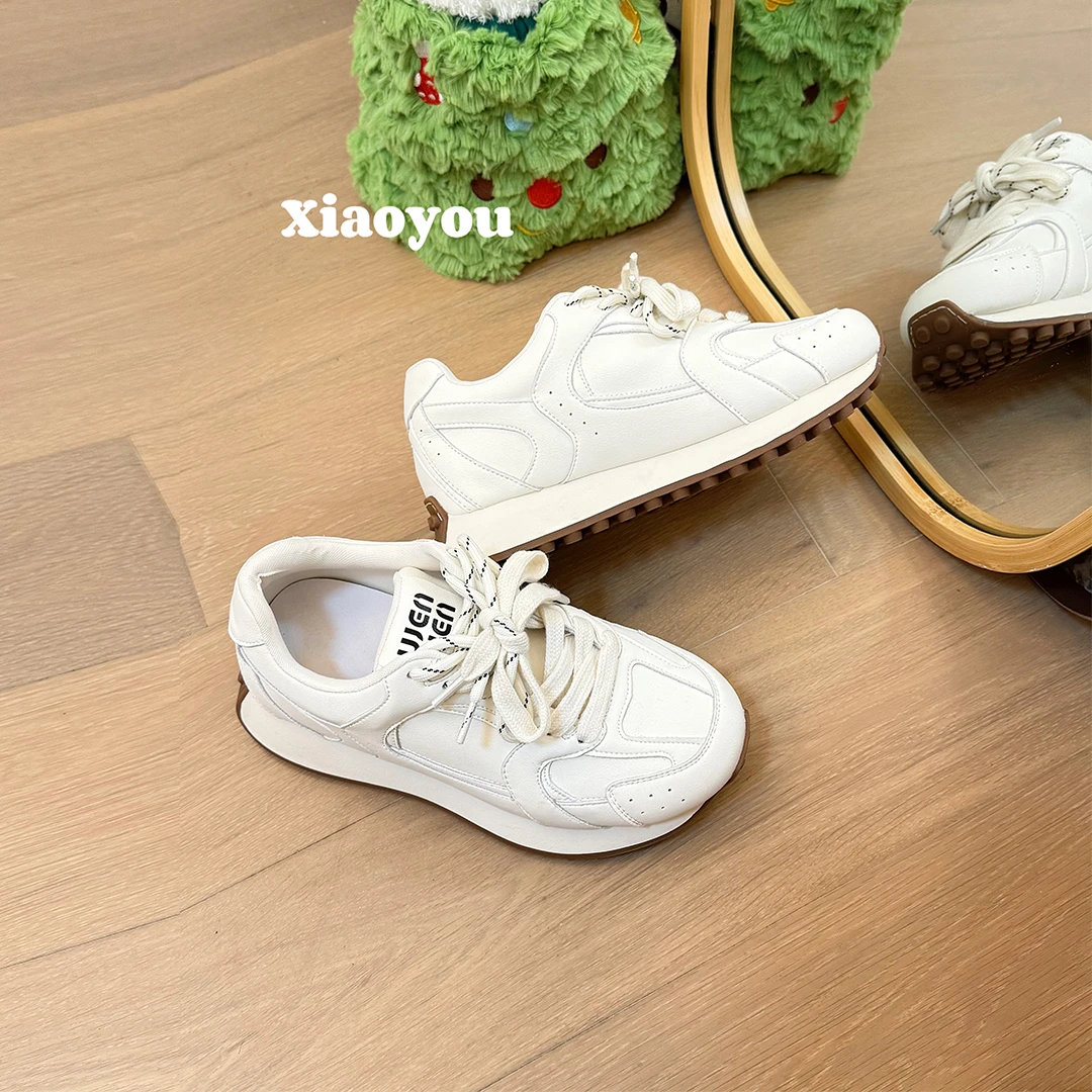 【小柚】出游Bi备~4CM软糯复古韩版运动鞋女ins百搭小众阿甘休闲鞋