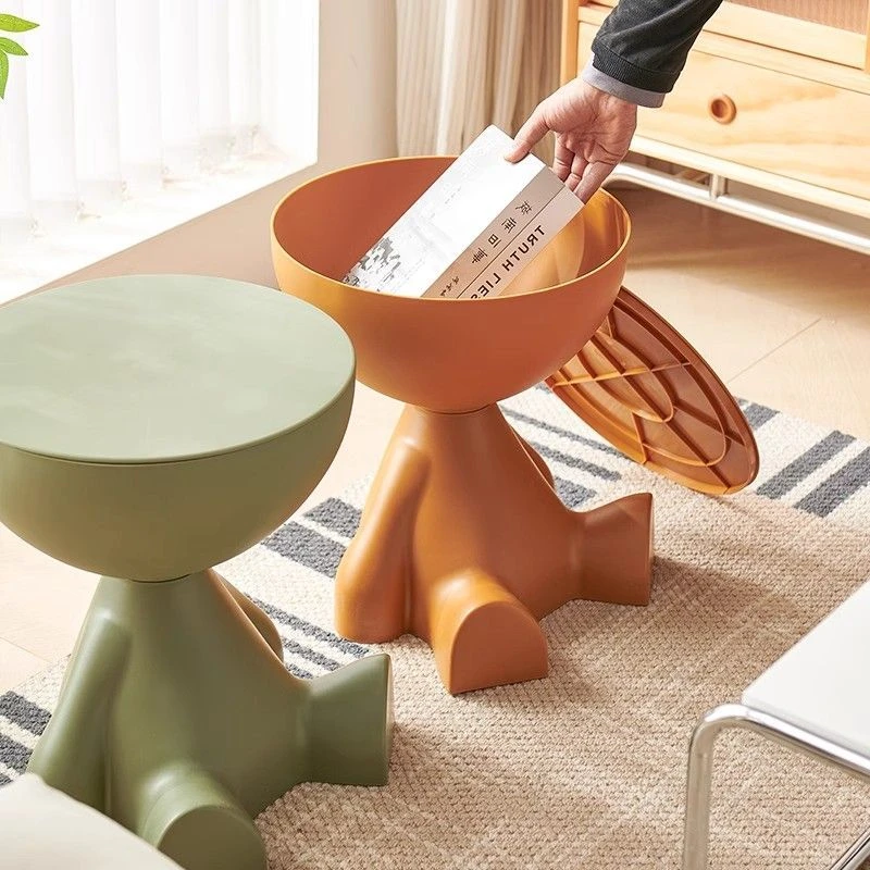 奶油网红客厅小平头茶几沙发躺平家用简约床头塑料卧室小户型边桌