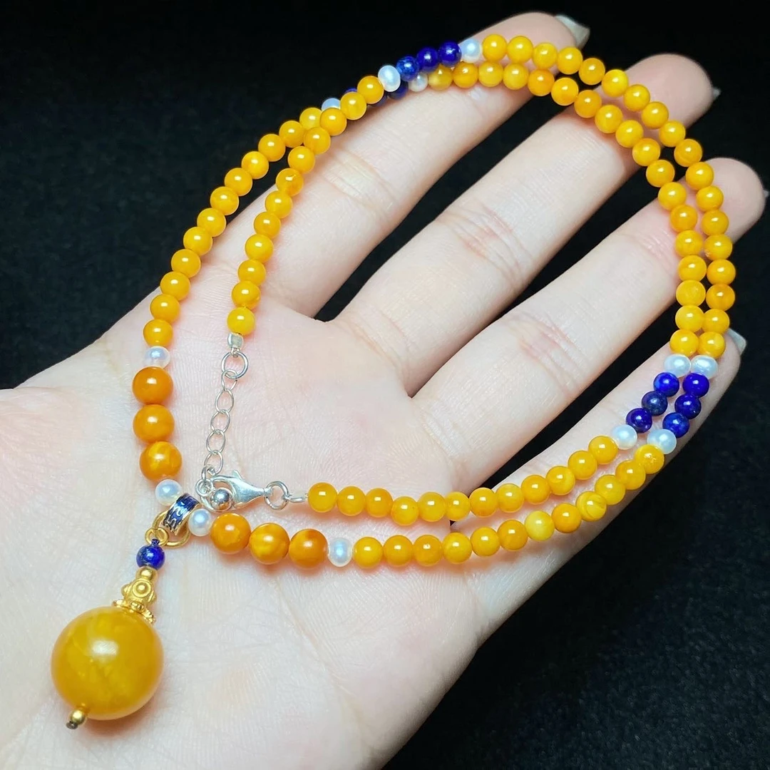 【子选好物】15 ZC27096-蜜蜡DIY项链-多样性发其一-3.5mm