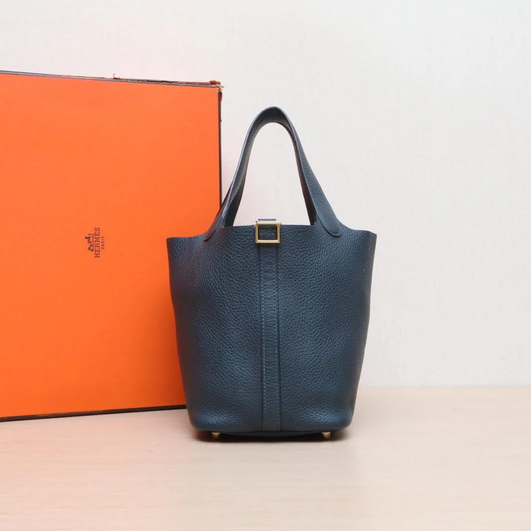 95新 Hermes/爱马仕 【娇】手提包18 菜篮子 松柏绿P215868420