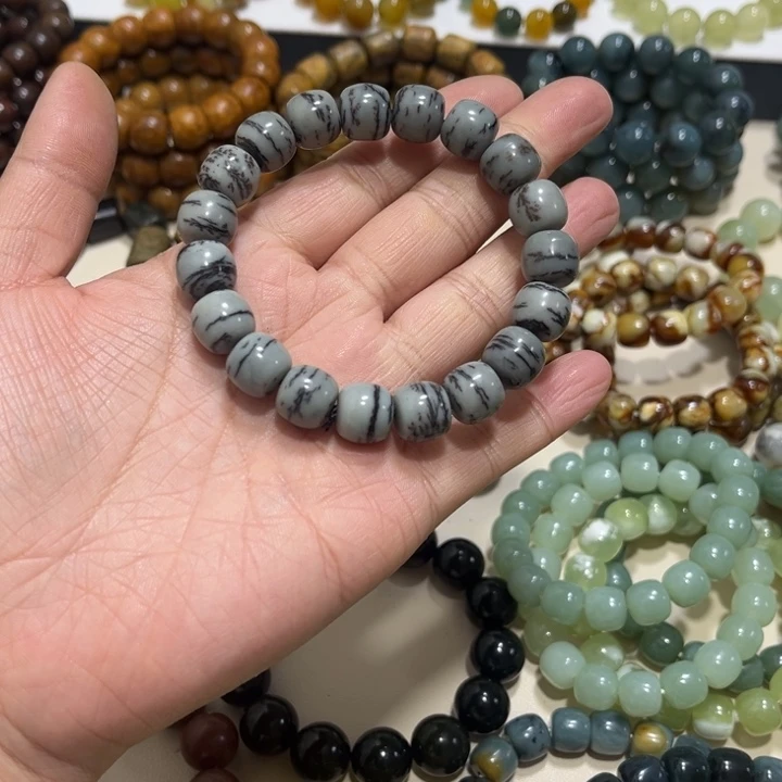 蛇纹石玉未镶嵌手链卡12