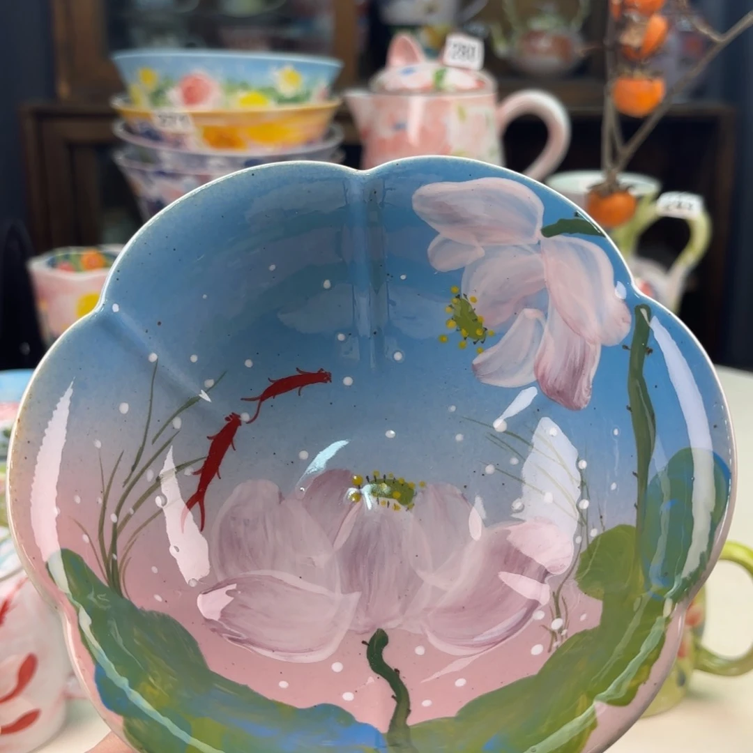 景德镇手绘高温釉下彩陶瓷茶具