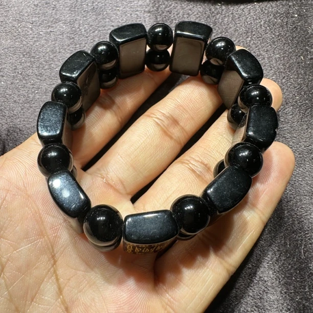 黑耀石 手串 路路通招财玉石珠子男女款转运饰品