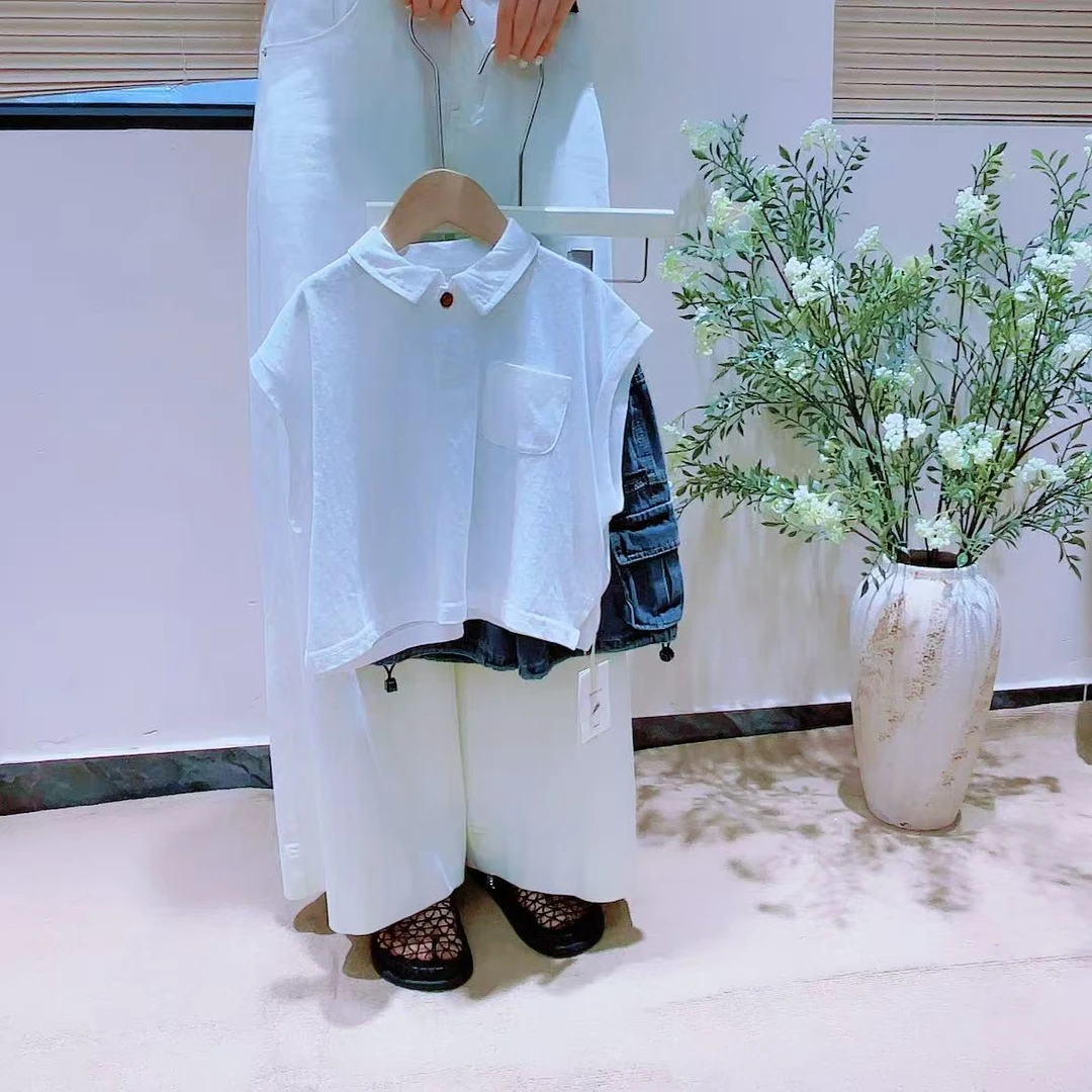 J3-11。DT 2833 夏季男款儿童休闲polo领T恤无袖薄款韩版