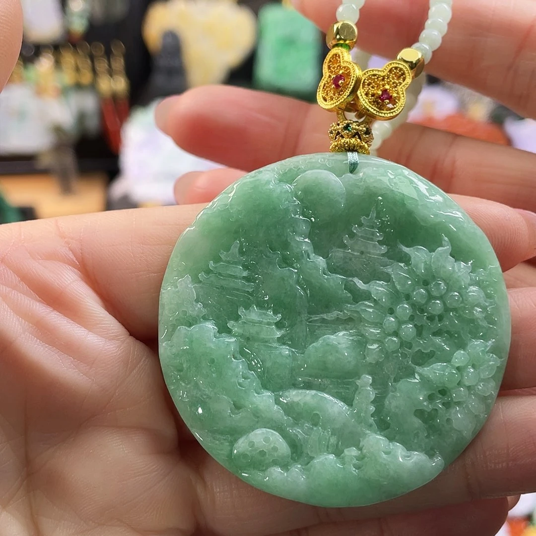 翡翠未镶嵌颈饰代编织