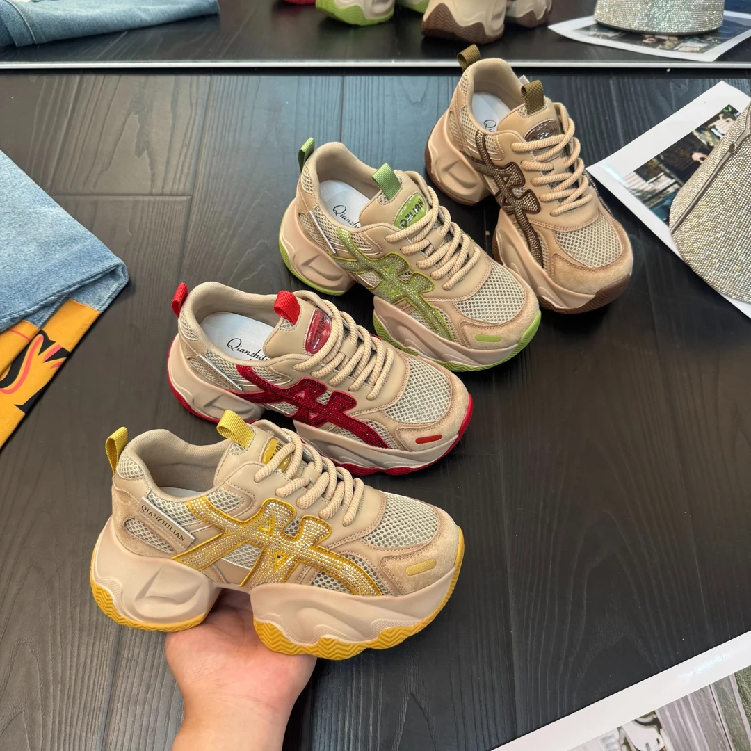 千之恋E增高6CM2025夏季新款轻奢爆款多巴胺百搭休闲透气女鞋6222