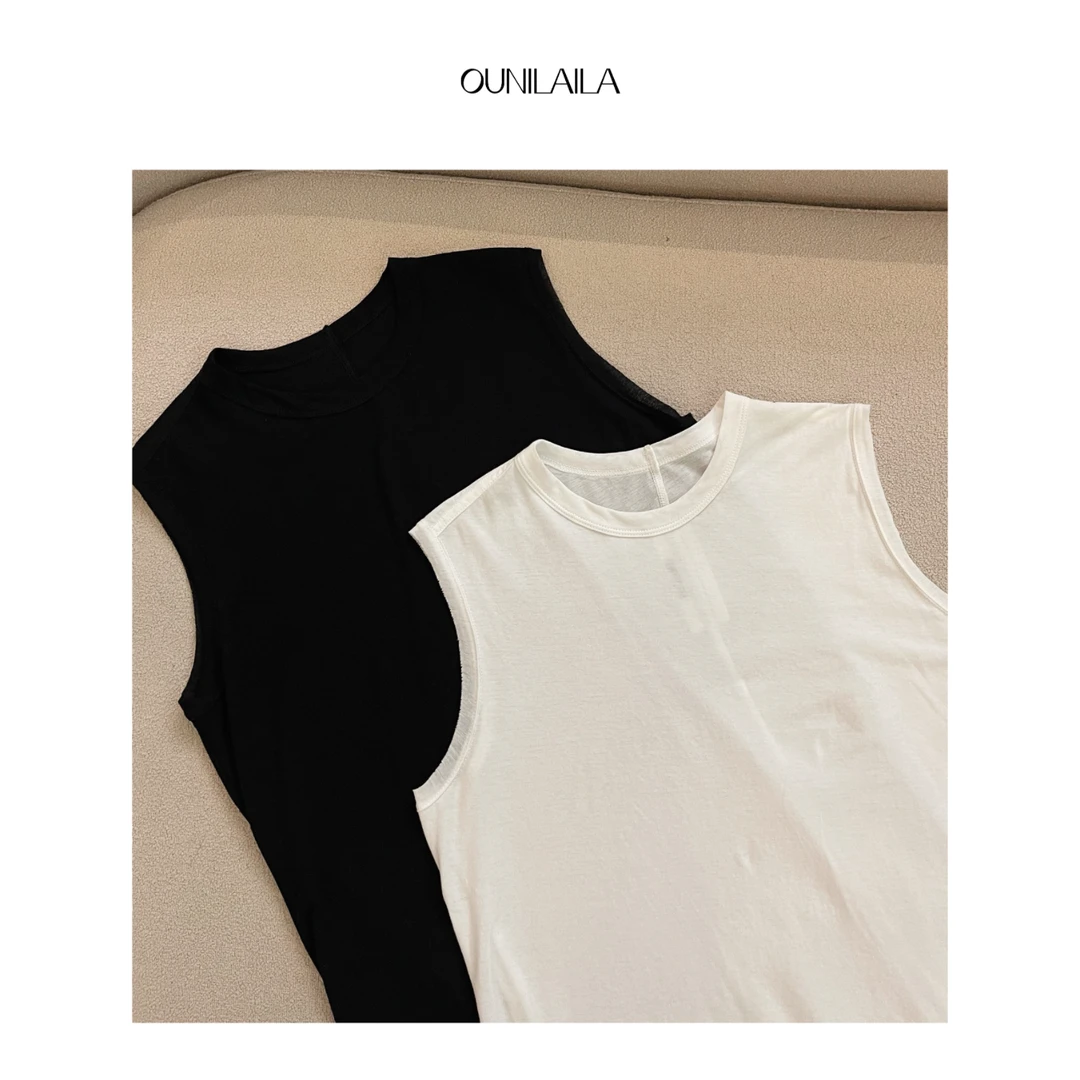 YouYou【少年的妮】美式慵懒穿搭无袖上衣 / 宽松女款夏季T恤T6445N