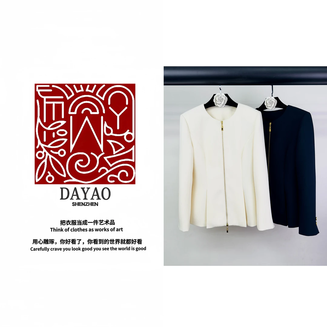 「DAYAO」24s秋冬新款拉链气质百搭短外套轻奢高端女装WYA249112