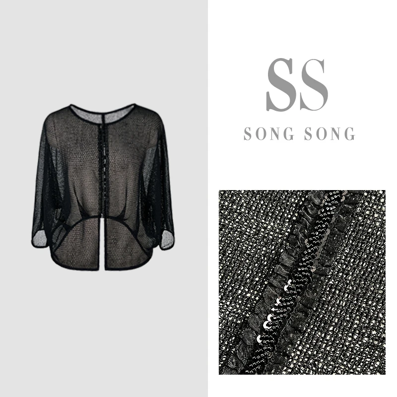 SONG-原创【外套-羽衣清逸 】定制网纱时尚显瘦透气百搭长袖
