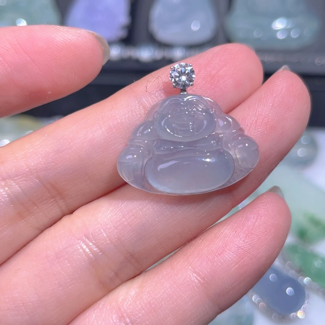 颈饰18K金镶嵌翡翠翡翠