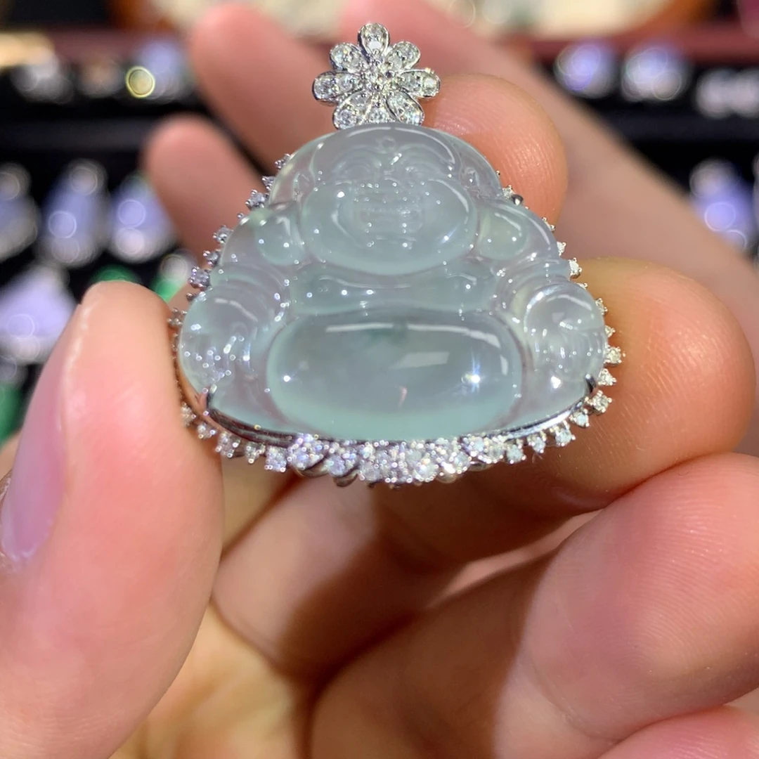 翡翠18K金镶嵌吊坠(不含链)签收后48小时鉴赏期