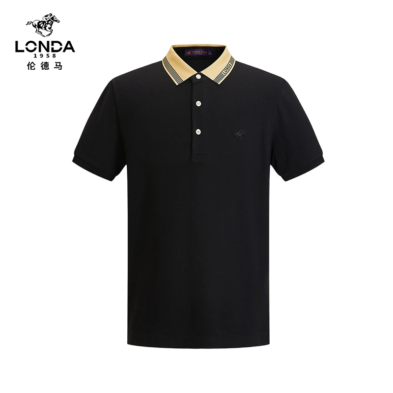 【LONDA伦德马】100%棉刺绣翻领春夏男t恤短袖polo衫2824