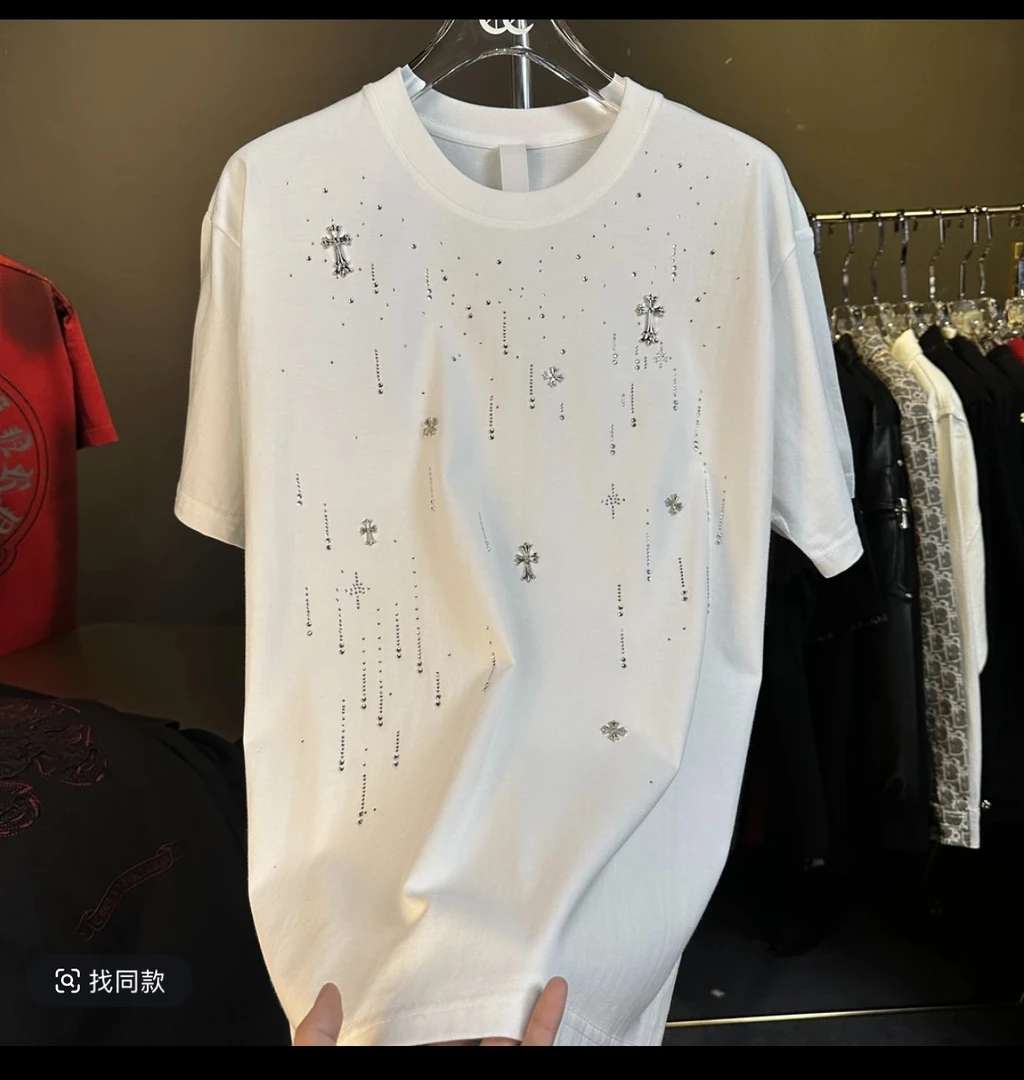 【流星雨月光白短袖】2025年流星雨满天星纯棉百搭夏季短袖84064