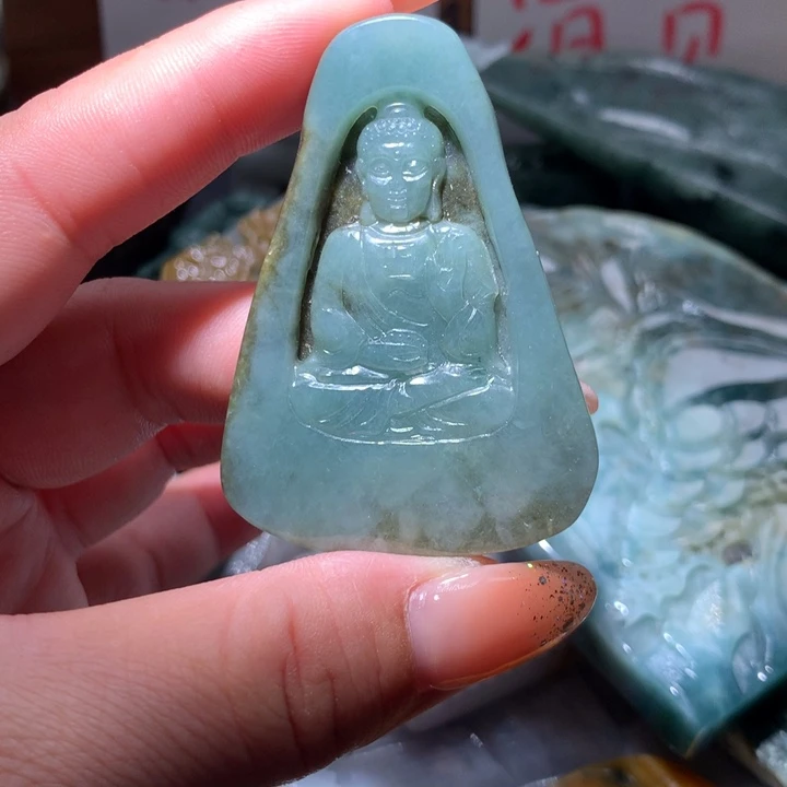 翡翠未镶嵌颈饰保真天然A货翡翠