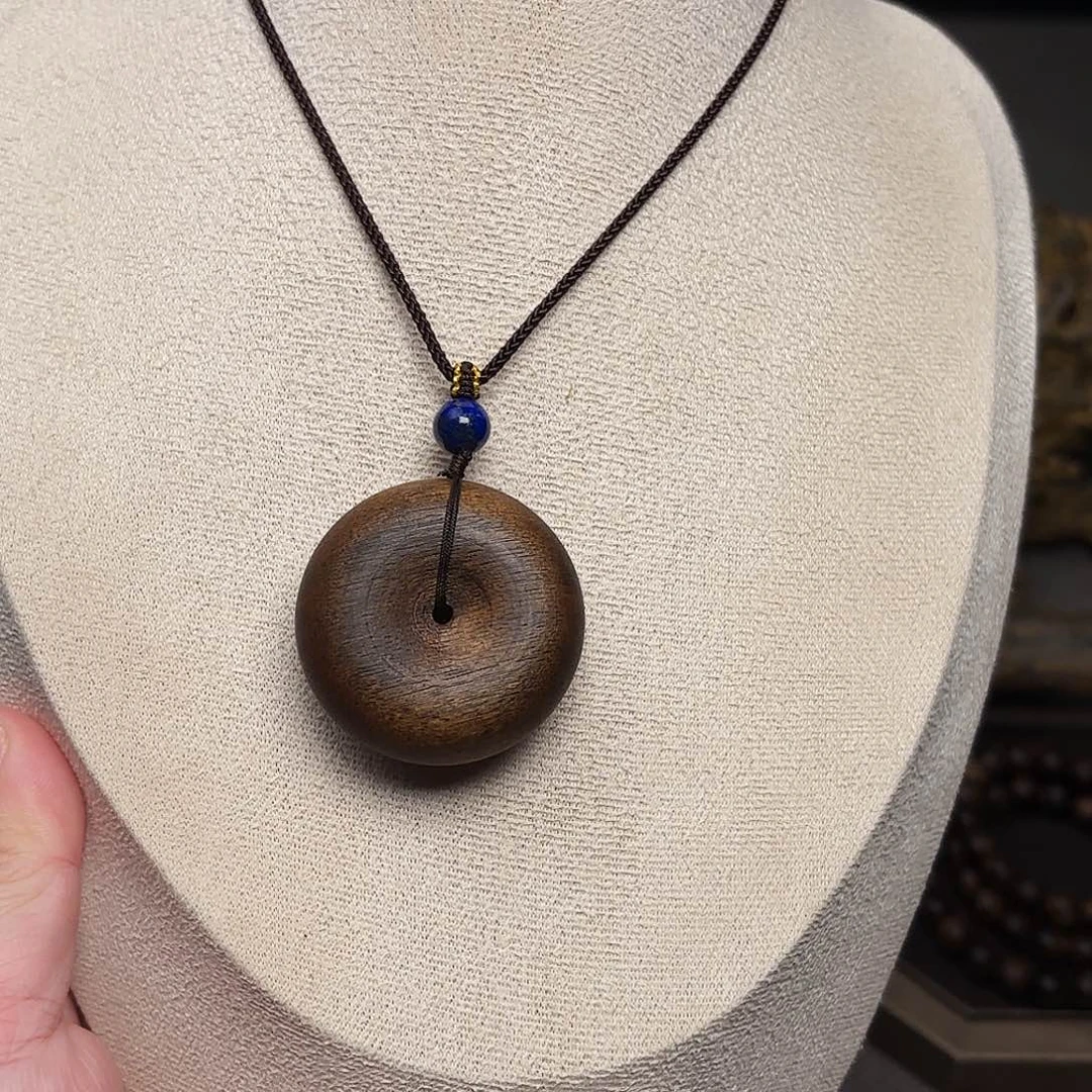 沉香吊坠越南芽庄紫棋玉化吊坠