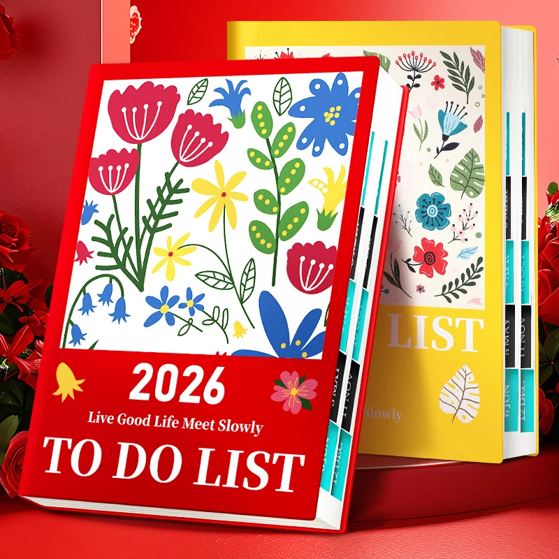2026 A5小清新花卉软皮日程本适合大学生202张
