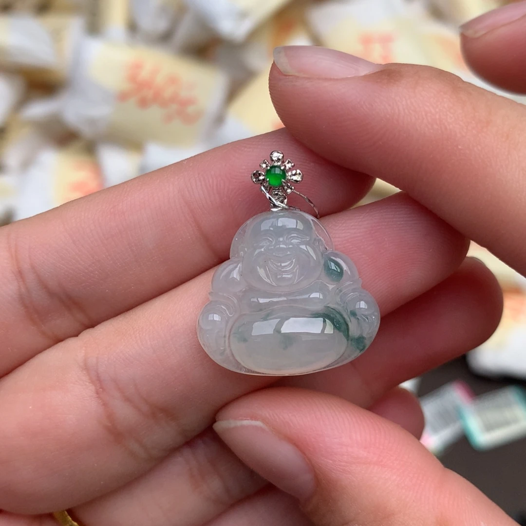 【闪购商品】翡翠挂件18K金镶嵌一