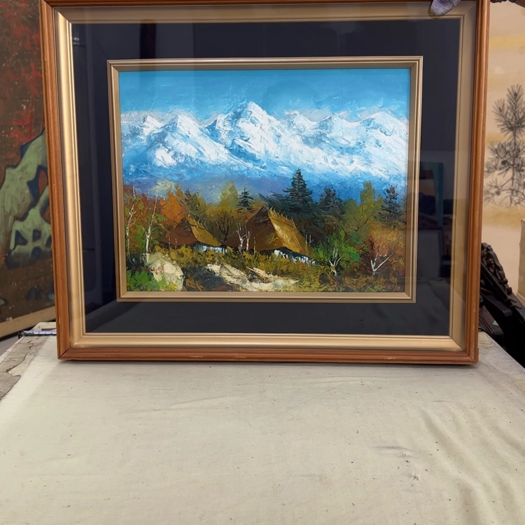 8***馆绘画屏风框画茶空间设计