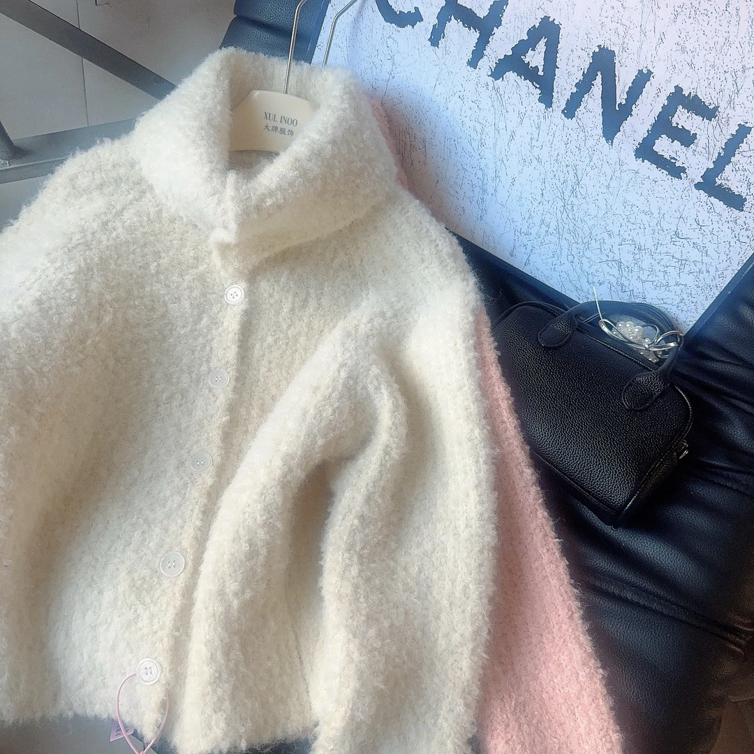 琳心丨秋冬新款米白色休闲时尚百搭高龄长袖针织衫 5359