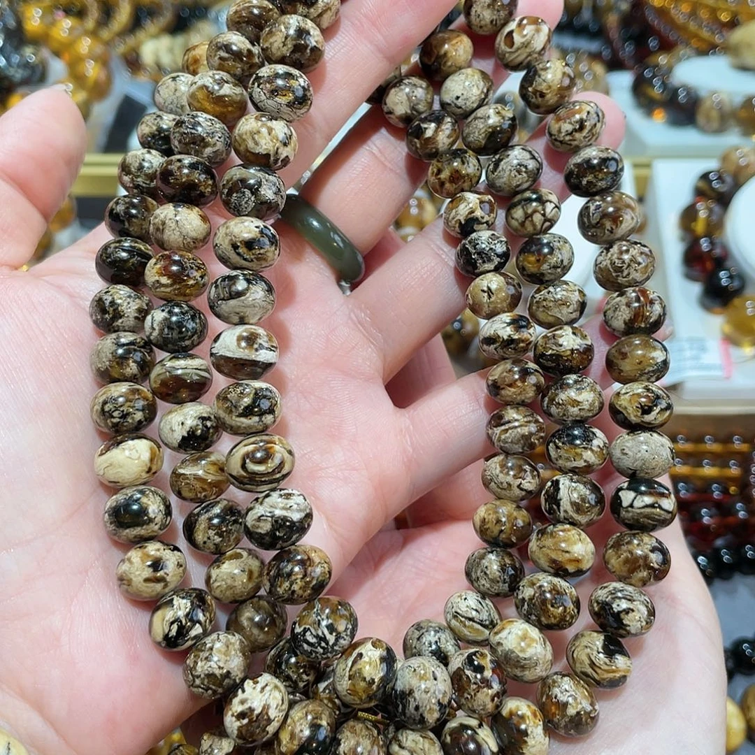 琥珀未镶嵌手链10m干白