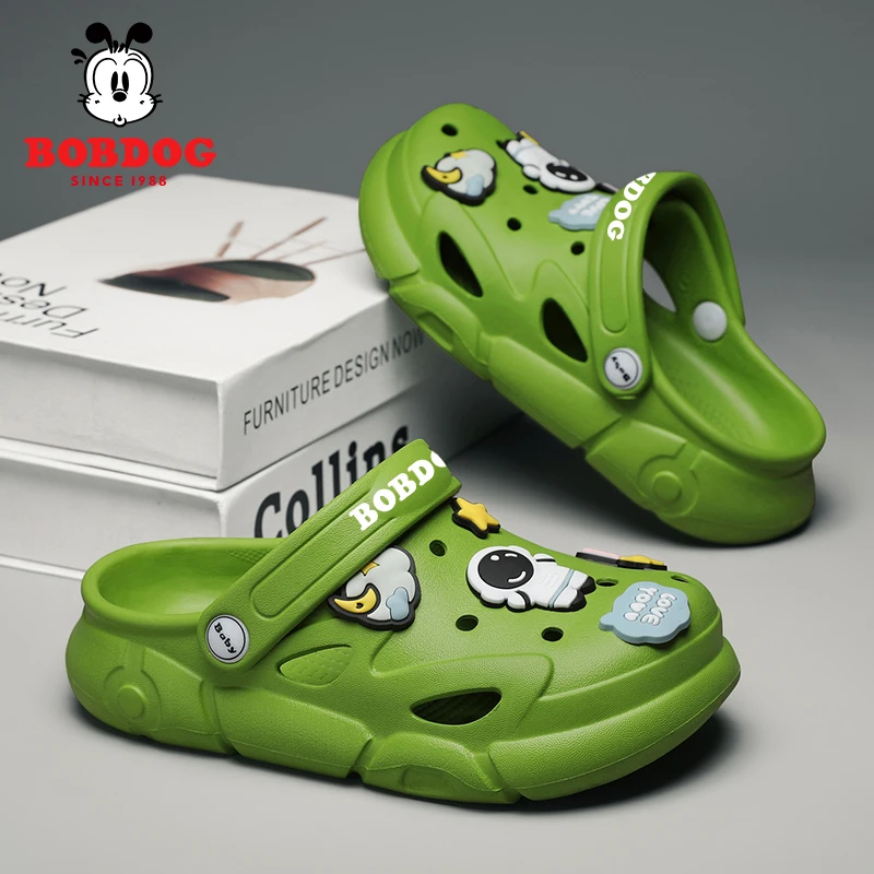 巴布豆儿童拖鞋夏季男童女童防滑包头男孩大童耐磨户外洞洞鞋凉鞋