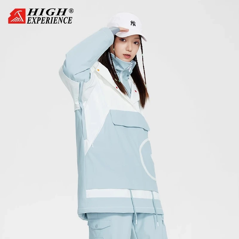 【12003】滑雪服女夹棉纯色国潮小众套头保暖夹棉单双板防水保暖