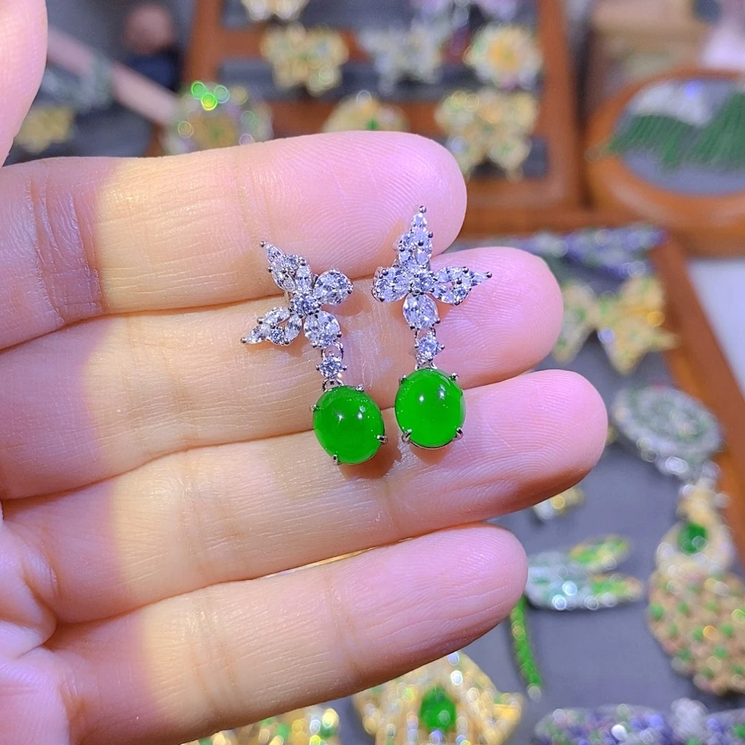 颈饰银S925镶嵌翡翠