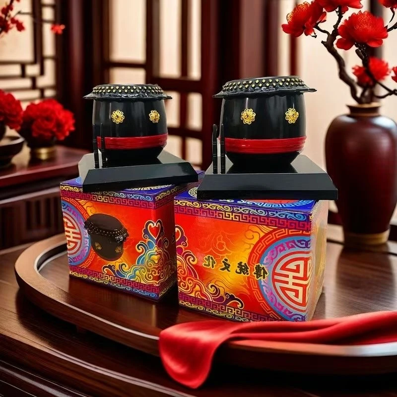 中式创意摆设迷你醒狮鼓国风南狮鼓鼓模型摆件汽车饰品文创摆件