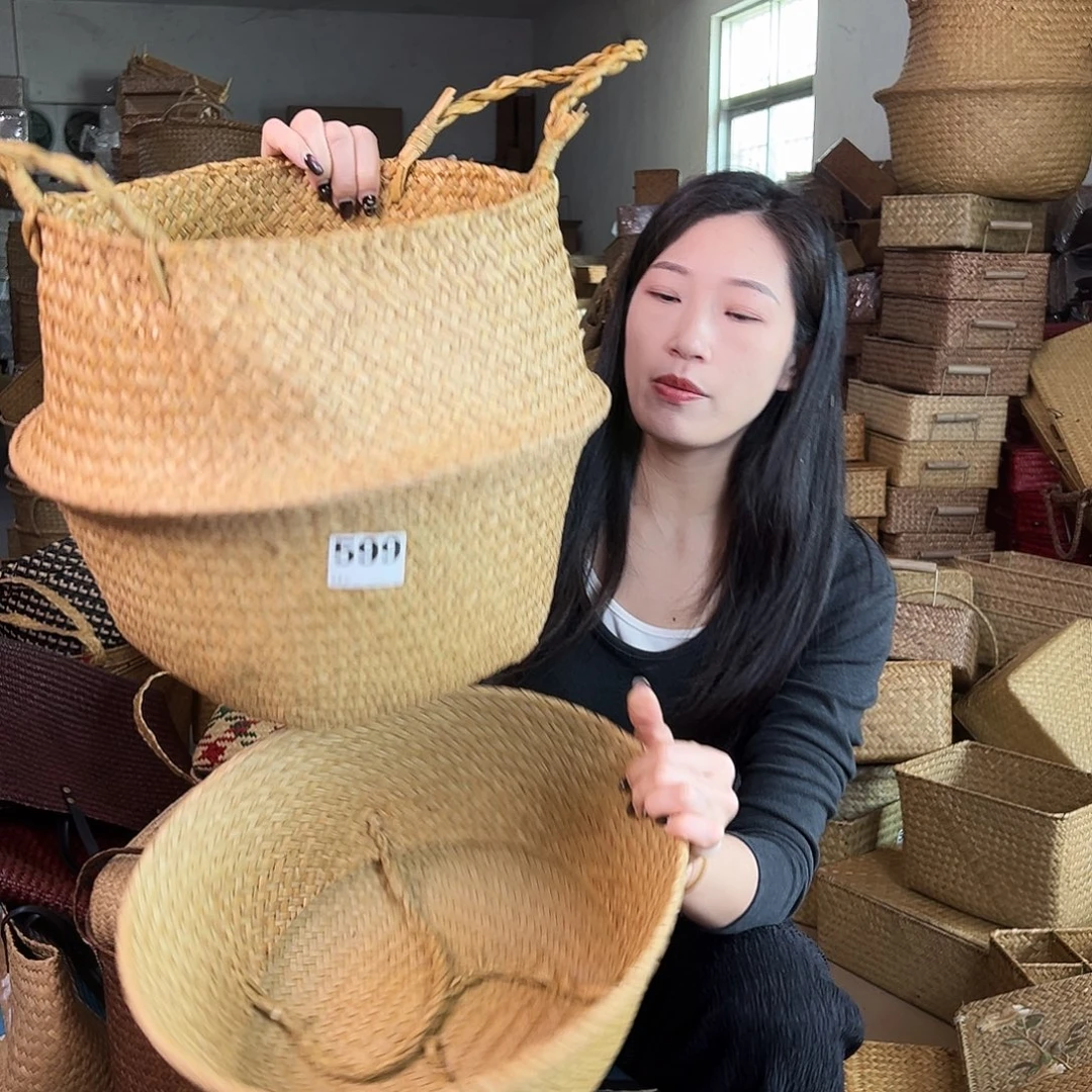草编草编包/草编收纳盒带瑕疵