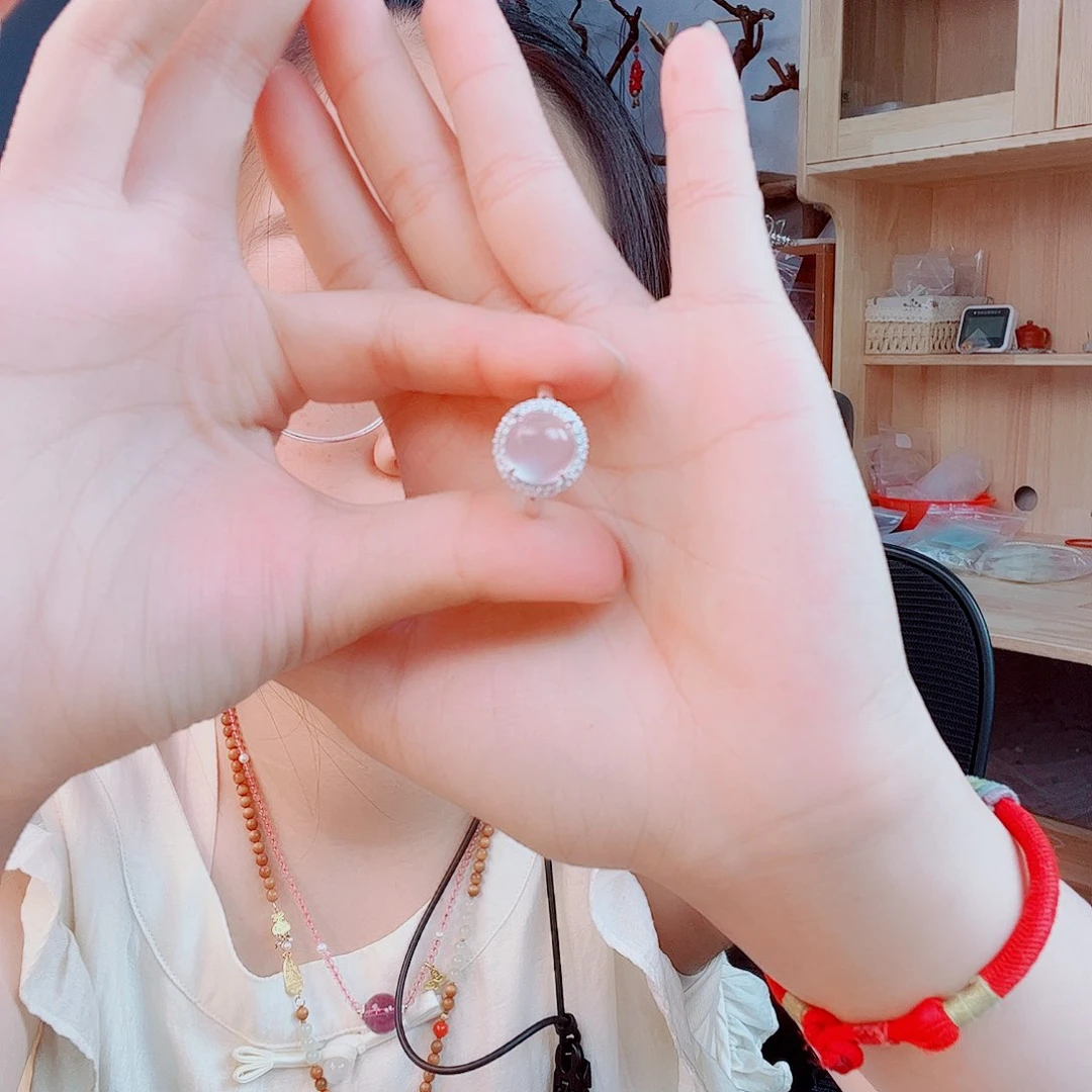 烟晶戒指银S925镶嵌多样性发货一件