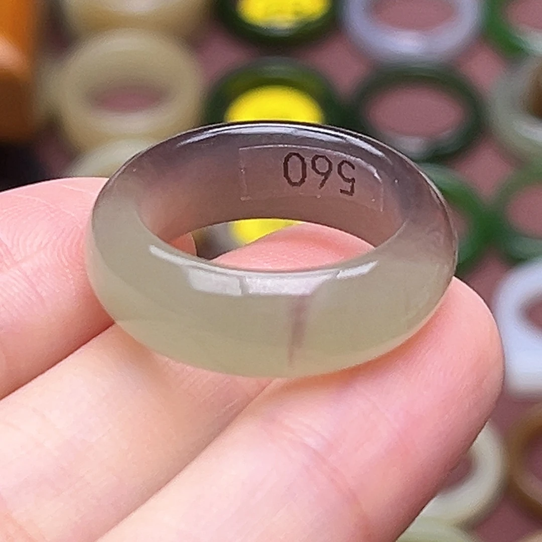 和田玉未镶嵌戒指18.4翠青