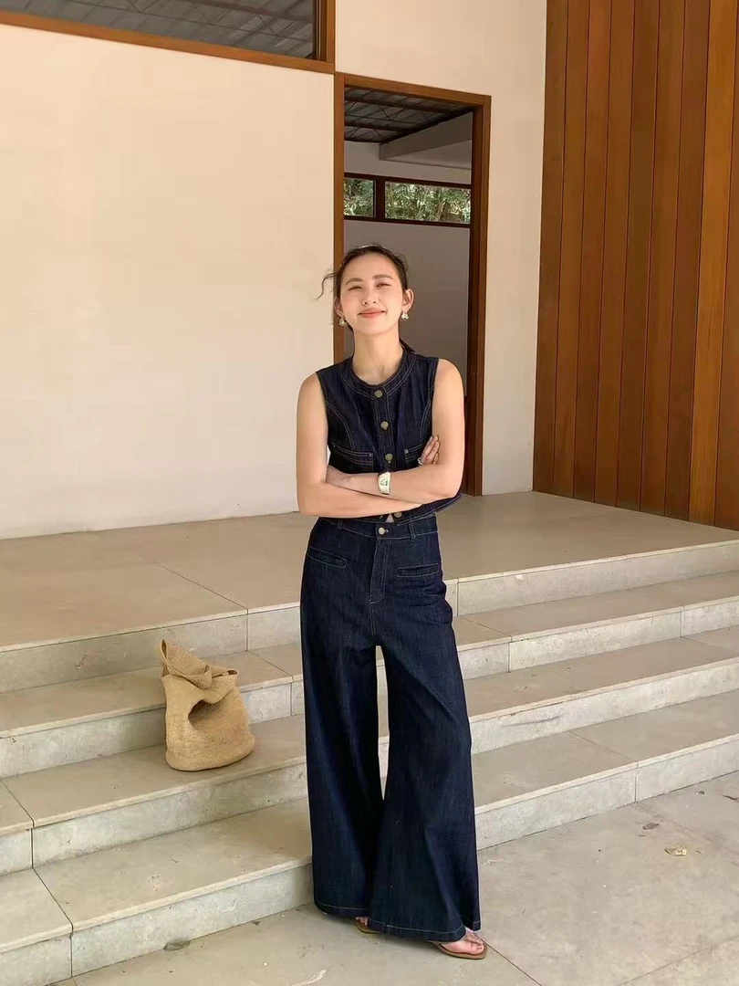 同系休闲裤！平口袋设计宽松直筒休闲裤（MF3261-1#）M.FIVE