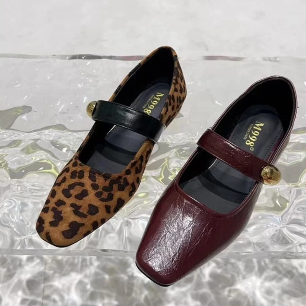 法式高级感绝美气质时尚玛丽珍单鞋新款低跟百搭小皮鞋子6628-6